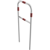 Hoop of steel tube |  48 x 2,5 mm | with cross bar | for casting in concrete | total width 500 mm | total height 1400 mm | hot-dip galvanized and white coatedwith red reflecting stripes
